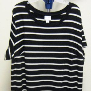 Ava & Viv 3X Blk & Wht Tshirt Dress